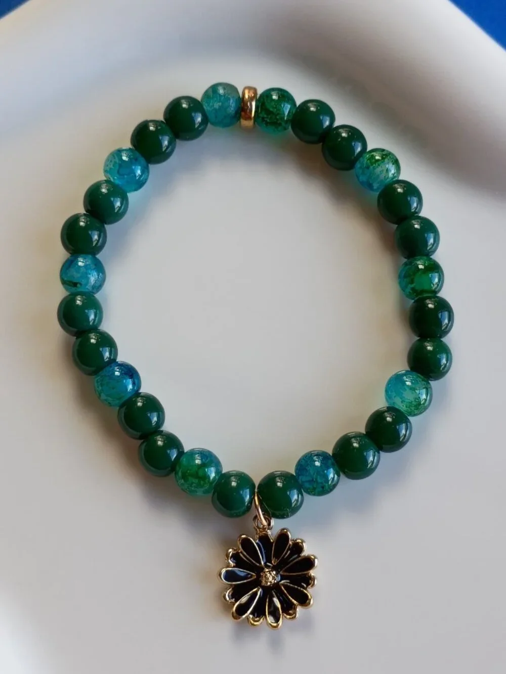 Midnight Daisy Kids Bracelet | Handmade Beaded Bracelet | 5.5